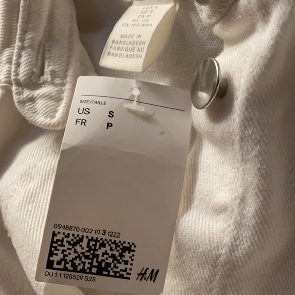 NWT White Denim H&M  Small button-up Oversized Vest - Picture 4 of 6